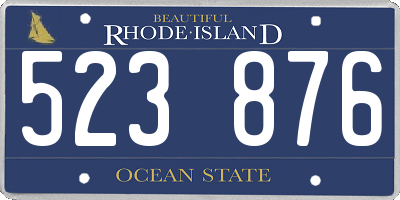 RI license plate 523876