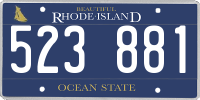 RI license plate 523881