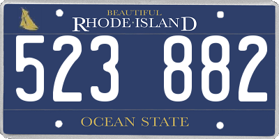 RI license plate 523882
