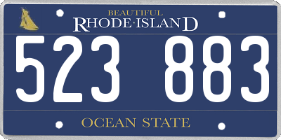 RI license plate 523883