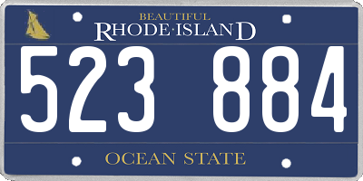 RI license plate 523884