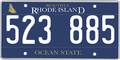 RI license plate 523885