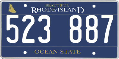 RI license plate 523887