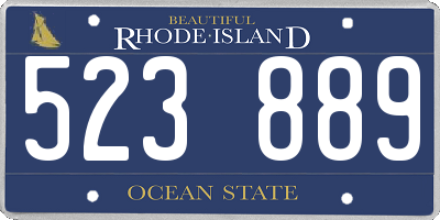 RI license plate 523889