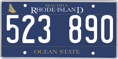 RI license plate 523890