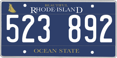 RI license plate 523892