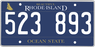 RI license plate 523893