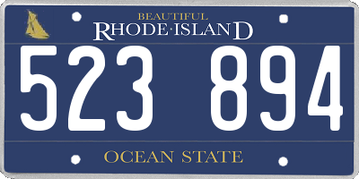 RI license plate 523894
