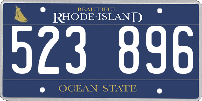 RI license plate 523896