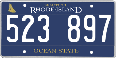 RI license plate 523897