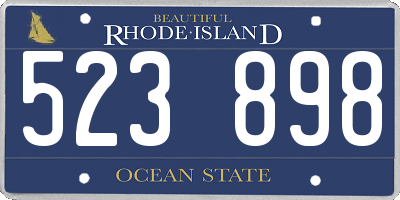 RI license plate 523898