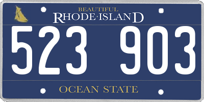 RI license plate 523903