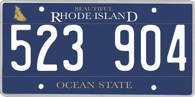 RI license plate 523904