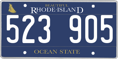 RI license plate 523905