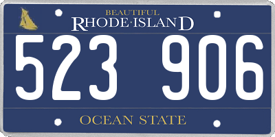 RI license plate 523906