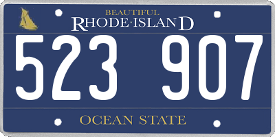 RI license plate 523907