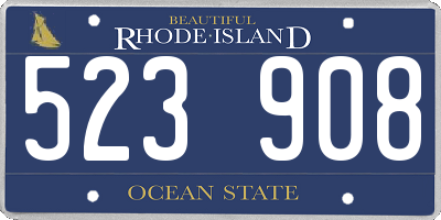 RI license plate 523908