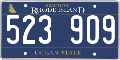 RI license plate 523909