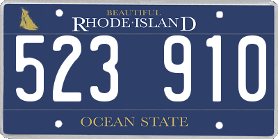 RI license plate 523910