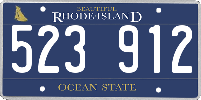 RI license plate 523912