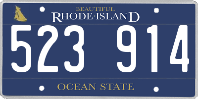 RI license plate 523914