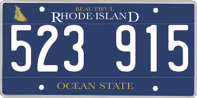 RI license plate 523915
