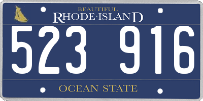 RI license plate 523916