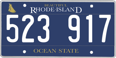 RI license plate 523917