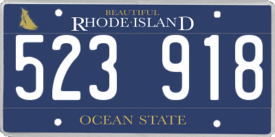 RI license plate 523918