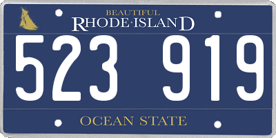 RI license plate 523919