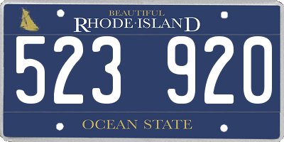 RI license plate 523920