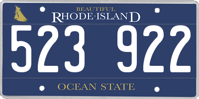 RI license plate 523922