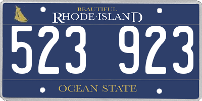 RI license plate 523923