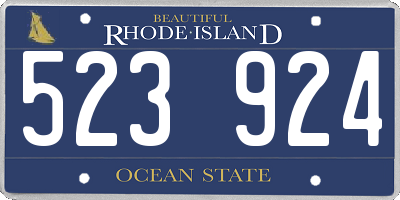 RI license plate 523924