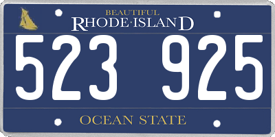 RI license plate 523925