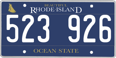 RI license plate 523926
