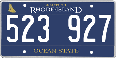 RI license plate 523927