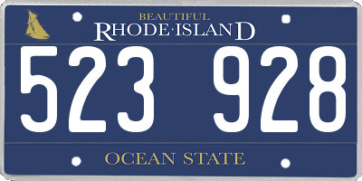 RI license plate 523928