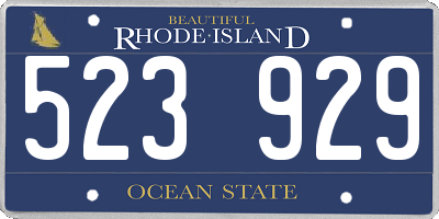 RI license plate 523929