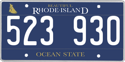 RI license plate 523930