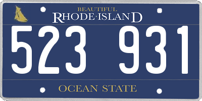 RI license plate 523931