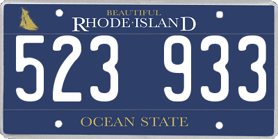 RI license plate 523933