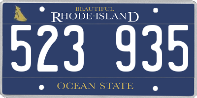 RI license plate 523935