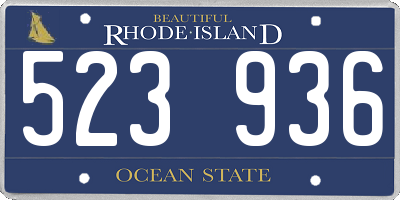 RI license plate 523936
