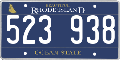 RI license plate 523938