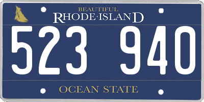 RI license plate 523940