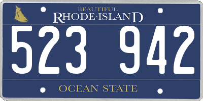 RI license plate 523942