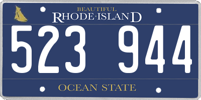 RI license plate 523944