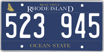 RI license plate 523945