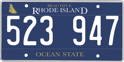 RI license plate 523947
